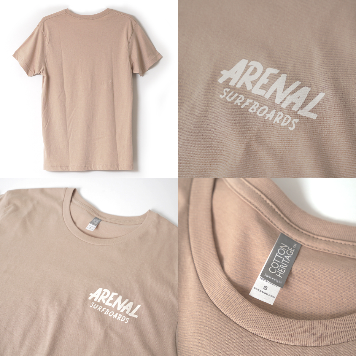ARENAL SURFBOARDS / LOGO T-SHIRT (BLACK / BEIGE)